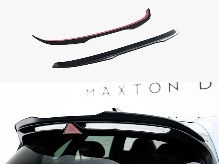 Maxton Design Spoiler Extension V2 for Hyundai i30 N MK3 hatchback, enhancing body styling and aerodynamic look.