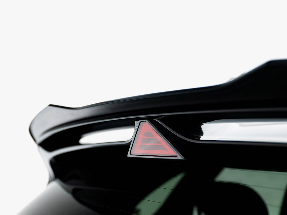 Maxton Design Spoiler Extension V2 for Hyundai I30 N MK3 and MK3 FL hatchback, body styling accessory in black finish.