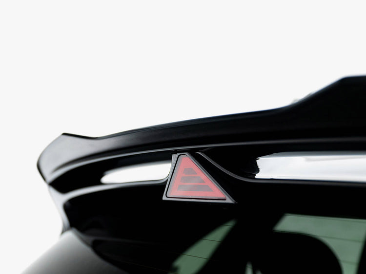 Maxton Design Spoiler Extension V2 for Hyundai I30 N MK3 and MK3 FL hatchback, body styling accessory in black finish.