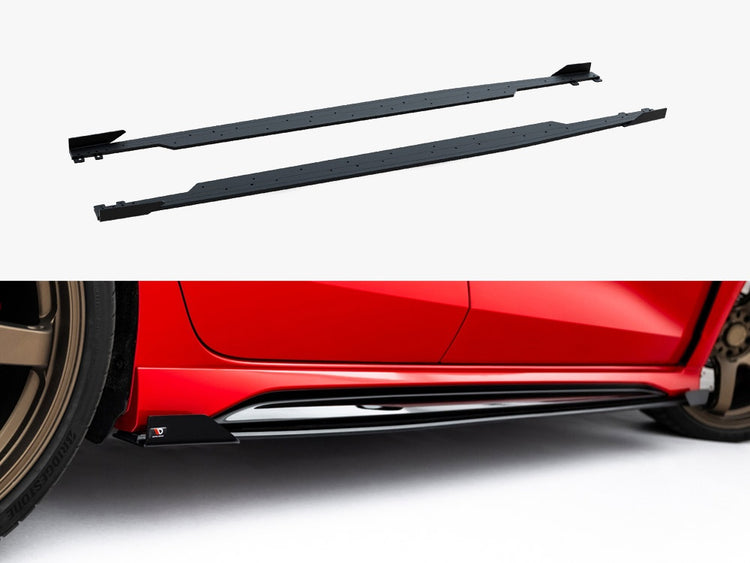 Maxton Design Street PRO side skirt diffusers and flaps for Audi RS3 Sedan 8Y Facelift, body styling accessories on car side
