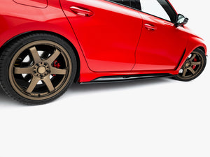 Maxton Design Street PRO side skirt diffusers for Audi RS3 Sedan 8Y Facelift, body styling accessories in black finish.