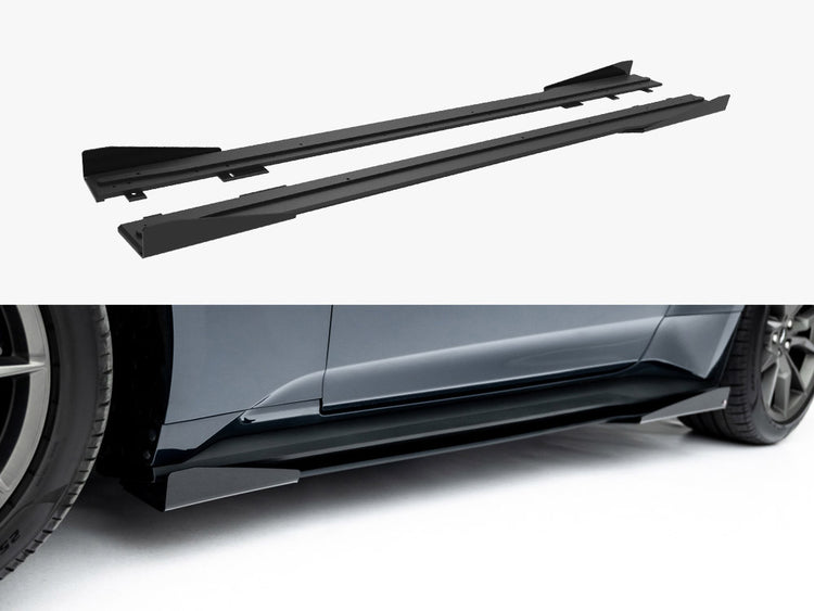 Maxton Design Street PRO Side Skirts Diffusers + Flaps Ford Mustang Dark Horse Mk7 - Wayside Performance 