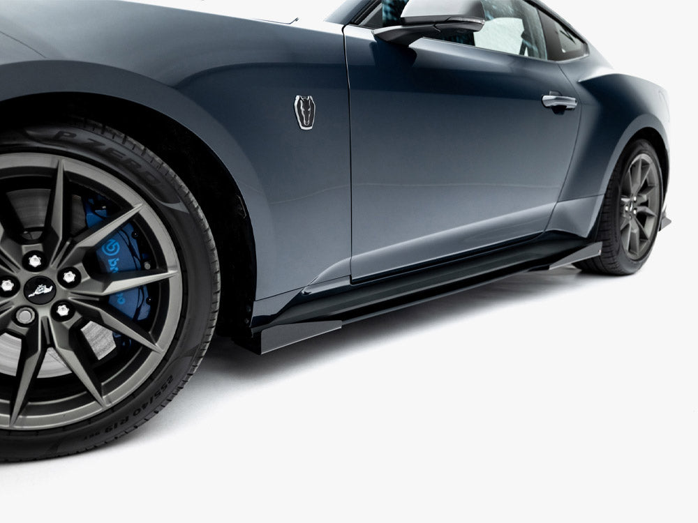 Maxton Design Street PRO Side Skirts Diffusers + Flaps Ford Mustang Dark Horse Mk7 - Wayside Performance 