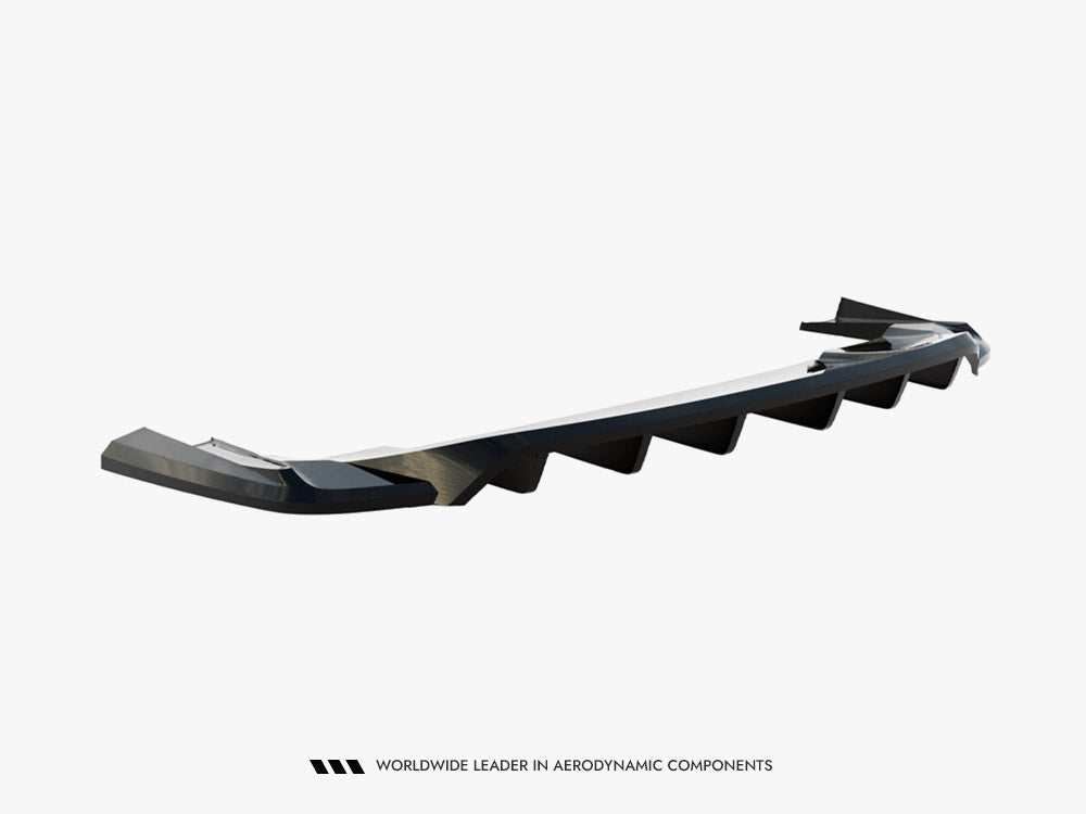 Maxton Design Central Rear Splitter (Vertical Bars) Porsche Taycan Mk1 - Wayside Performance 