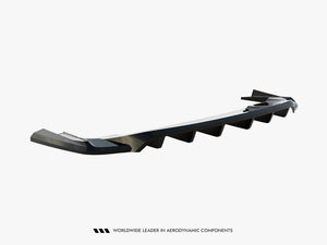 Maxton Design Central Rear Splitter (Vertical Bars) Porsche Taycan Mk1 - Wayside Performance 