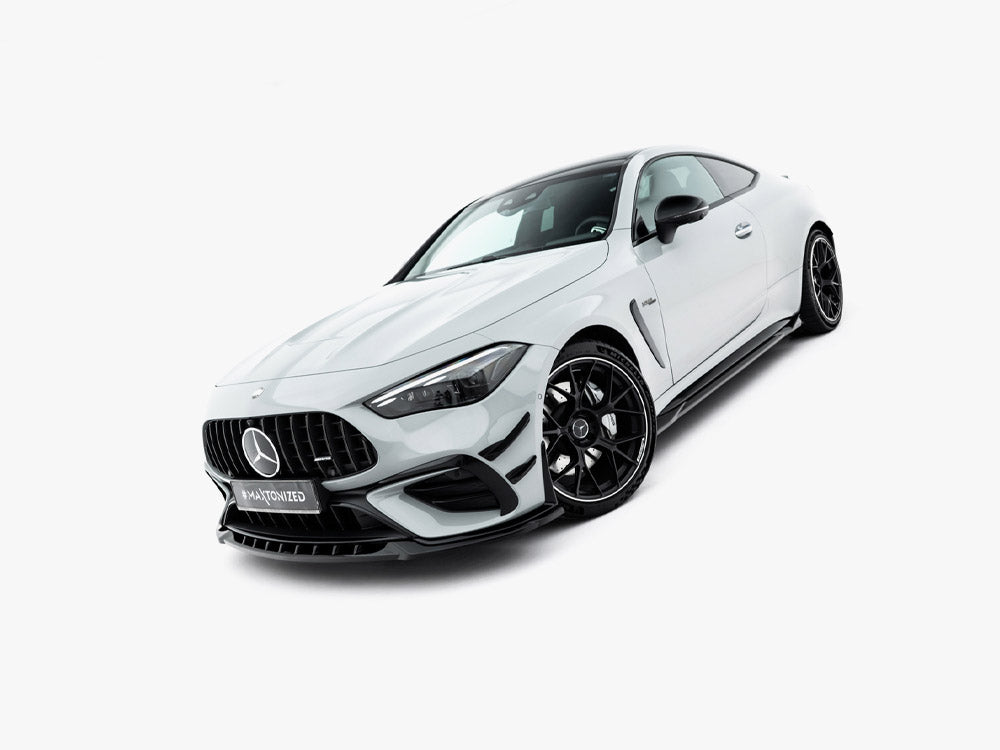 MAXTON® DESIGN front bumper wings for Mercedes-AMG CLE 53, showcasing aerodynamic styling and sleek design.