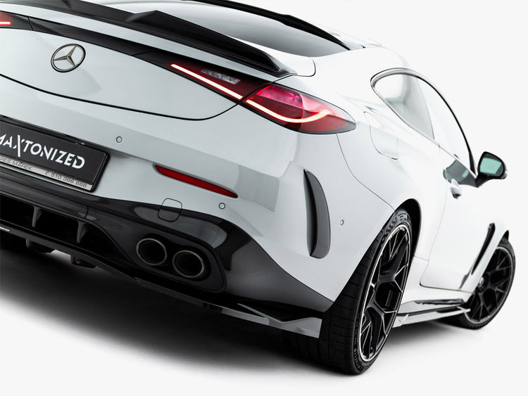 Maxton Design Mercedes-AMG CLE 53 rear splitter with vertical bars, body and styling accessory for enhanced aerodynamics.