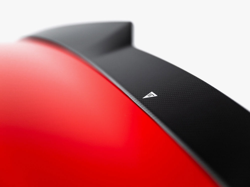 Maxton Design Prepreg Carbon Fiber Tailgate Spoiler V.1 for Audi RS3, S3, A3 S-Line, and A3 Sedan 8Y Facelift, showcasing sleek styling.
