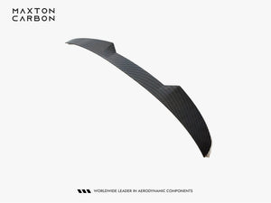 Maxton Design Prepreg Carbon Fiber Tailgate Spoiler V.1 on Audi RS3, S3, A3 S-Line, and A3 Sedan 8Y facelift showing sleek aerodynamic style