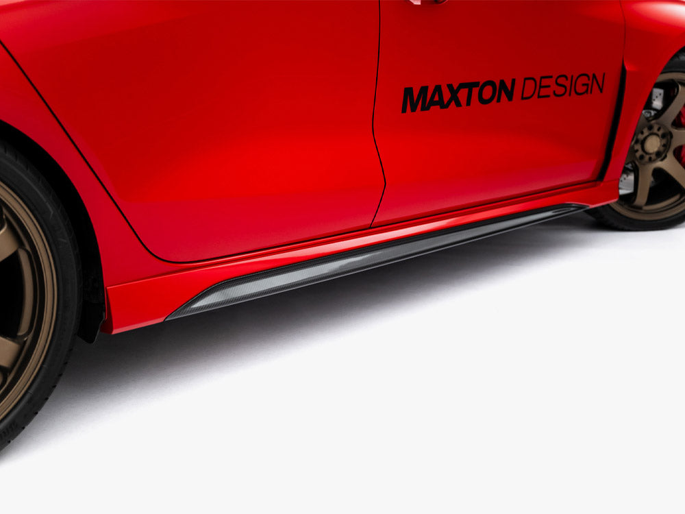 Maxton Design Prepreg Carbon Fiber Side Skirts V.2 for Audi RS3 Sedan / Sportback 8Y, showing sleek aerodynamic styling