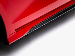 Maxton Design Prepreg Carbon Fiber Side Skirts V.2 for Audi RS3 Sedan Sportback 8Y, showcasing sleek aerodynamic body styling