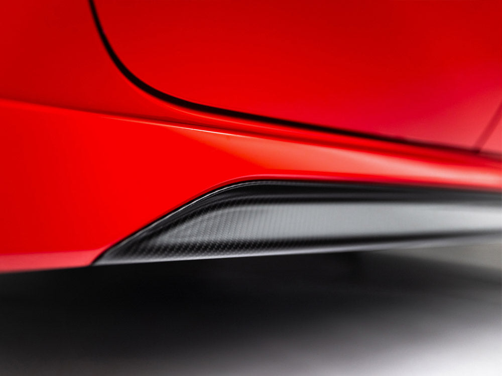 Maxton Design Prepreg Carbon Fiber Side Skirts for Audi RS3 Sedan and Sportback 8Y V.2, showcasing sleek aerodynamic styling