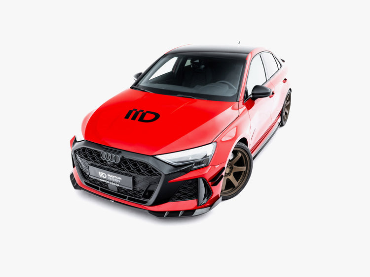 Maxton Design Prepreg Carbon Fiber Front Splitter for Audi RS3 Sedan 8Y Facelift, lightweight aerodynamic body styling accessory