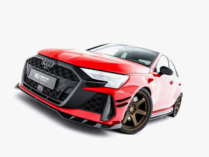 Maxton Design Prepreg Carbon Fiber front splitter for Audi RS3 Sedan 8Y Facelift, lightweight aerodynamic body styling accessory