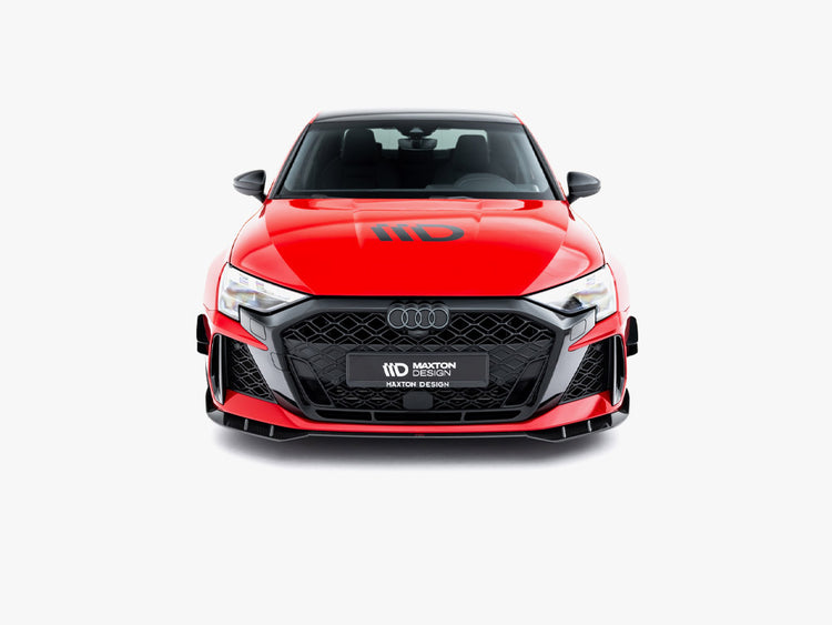 Maxton Design Prepreg carbon fiber front splitter for Audi RS3 Sedan 8Y Facelift, stylish body and styling accessory.