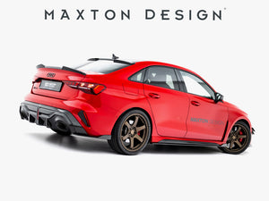 Maxton Design Audi RS3 Sedan 8Y Facelift carbon fiber side skirts, lightweight body styling parts with pre-preg carbon fiber finish.