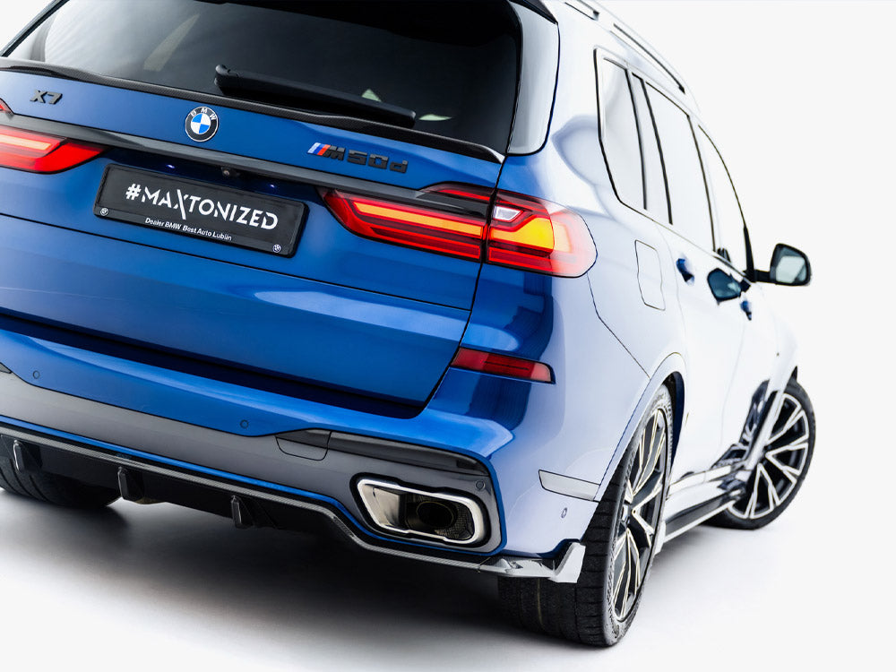 Maxton Design Prepreg Carbon Fiber Rear Diffuser BMW X7 M-Pack G07 / G07 Facelift (version with towbar) - Wayside Performance 