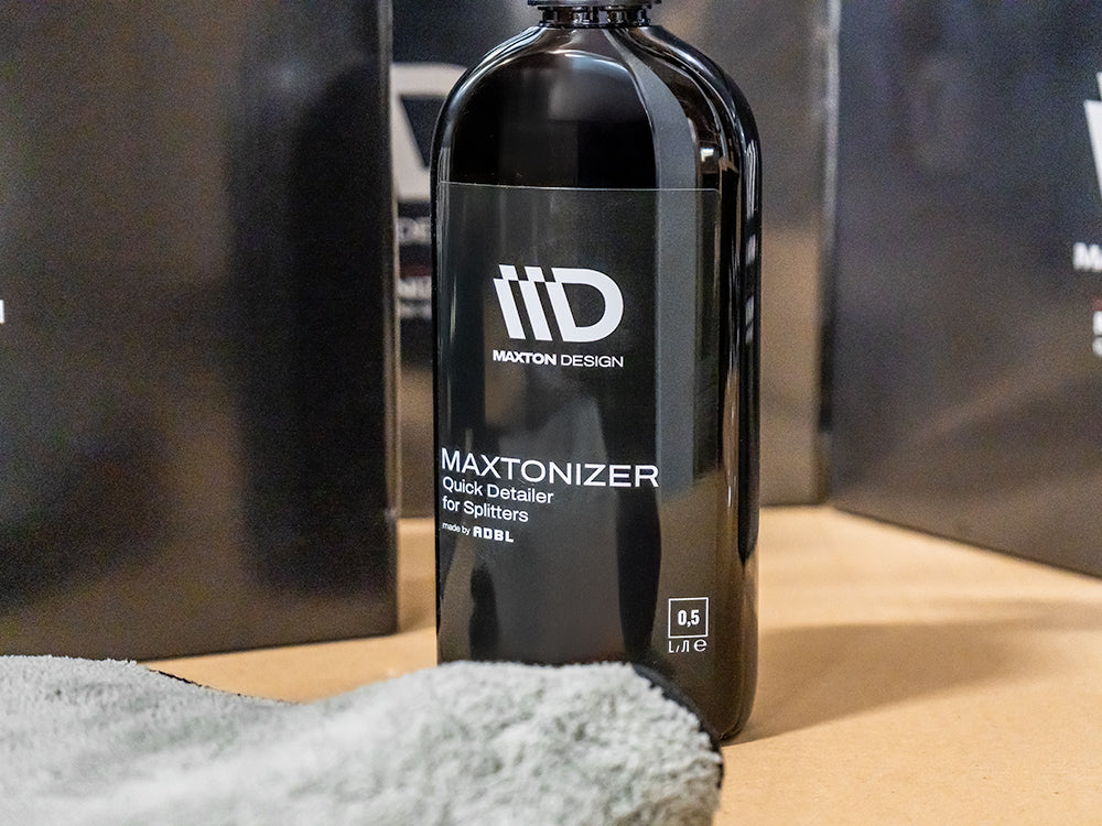 Maxtonizer Detailer for Splitters by MAXTON® DESIGN, close-up of black plastic splitter detailer tool for car modifications
