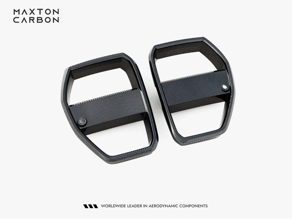 Maxton Design Carbon Fiber Front Grill + License Plate Holder Base BMW M3 G80 / G81 - Wayside Performance 