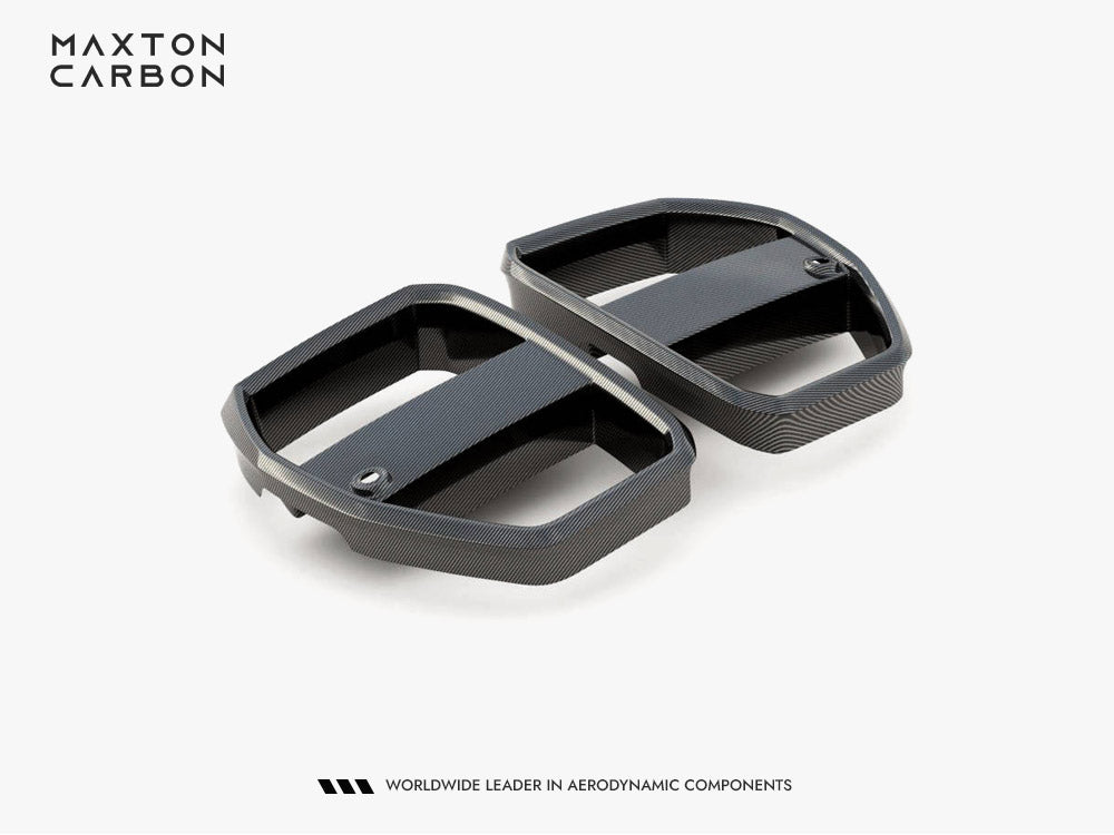 Maxton Design Carbon Fiber Front Grill + License Plate Holder Base BMW M3 G80 / G81 - Wayside Performance 