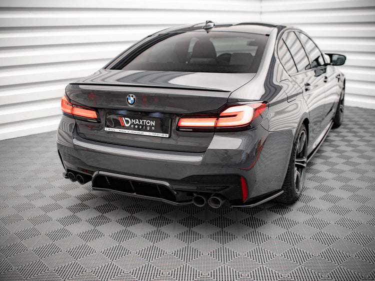 Maxton Design BMW M5 F90 facelift full body kit, including front and rear bumpers, side skirts, and styling components.