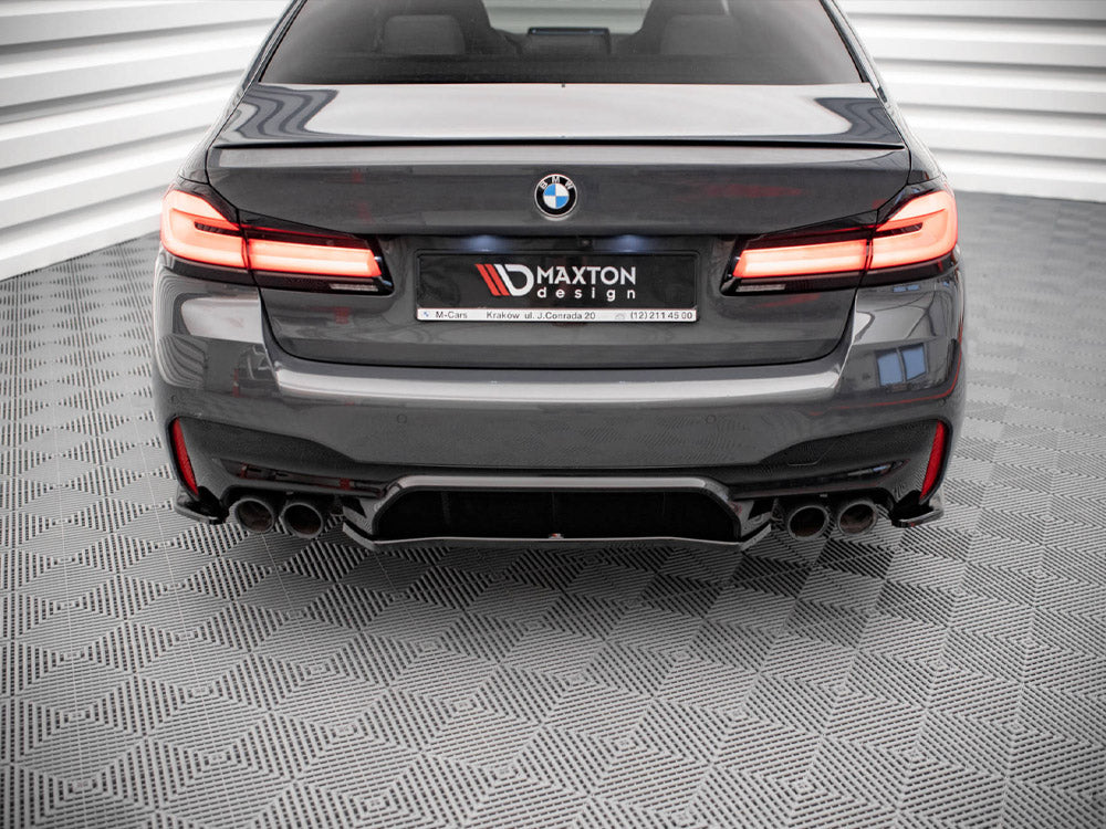 Maxton Design BMW M5 F90 Facelift full body kit, including front and rear bumpers and side skirts, styled for aggressive look and aerodynamics.