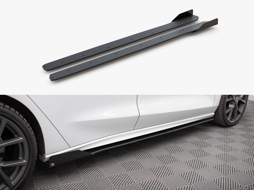 Maxton Design Street Pro Side Skirt Diffusers (+flaps) Ford Focus St / St-line Mk4 - Wayside Performance 