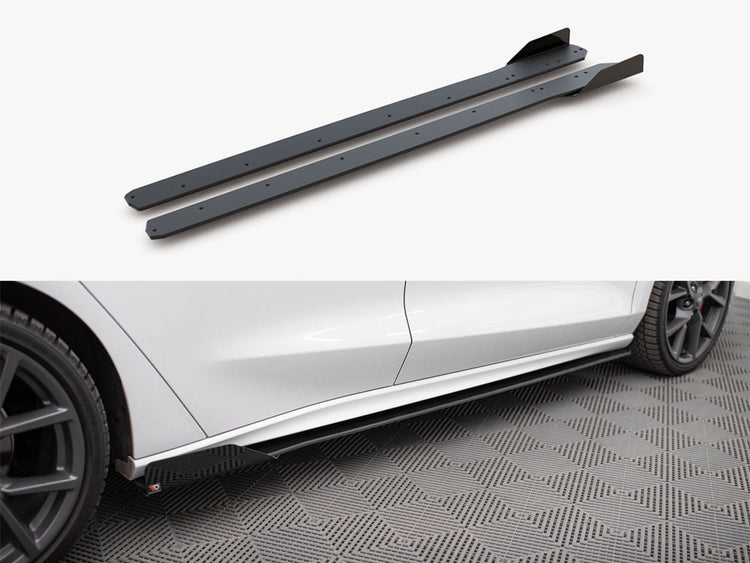 Maxton Design Street Pro Side Skirt Diffusers (+flaps) Ford Focus St / St-line Mk4 - Wayside Performance 