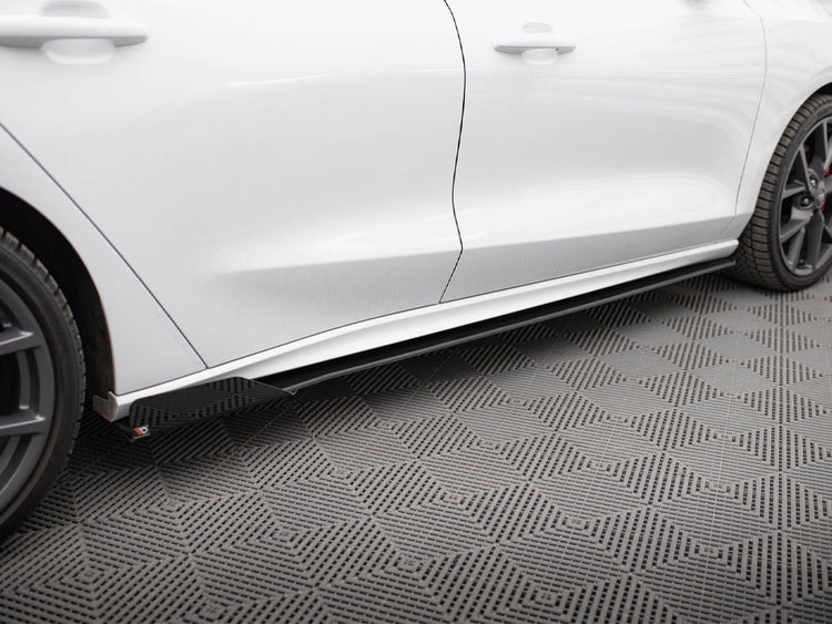 Maxton Design Street Pro Side Skirt Diffusers (+flaps) Ford Focus St / St-line Mk4 - Wayside Performance 