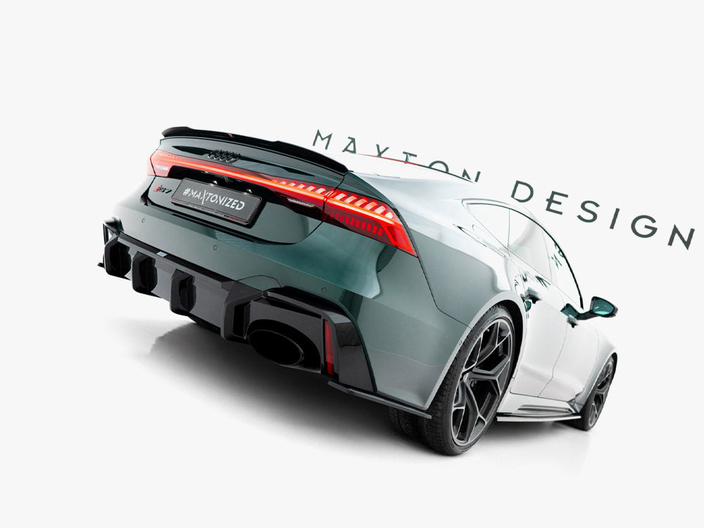 Maxton Design Prepreg Carbon Fiber Rear Diffuser Audi RS7 C8 (version with towbar) - Wayside Performance 