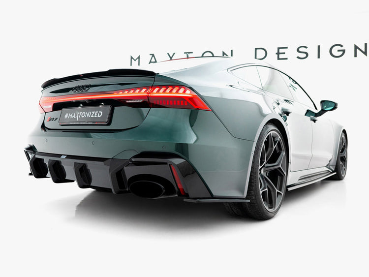 Maxton Design Prepreg Carbon Fiber Rear Diffuser Audi RS7 C8 (version with towbar) - Wayside Performance 