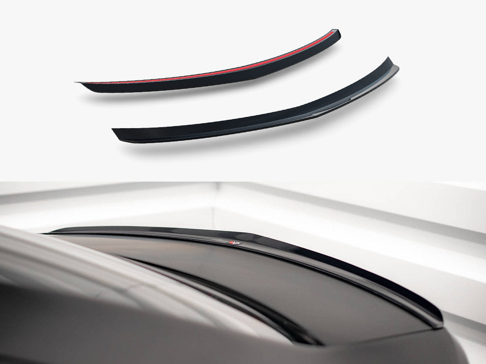 Maxton Design Mercedes-Benz C-Class Coupe spoiler for standard and AMG-Line C204 models, shown on a sleek black coupe.