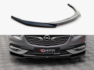 Maxton Design V.3 front splitter for Opel/Vauxhall Insignia Mk2, shows sleek aerodynamic design in black finish.