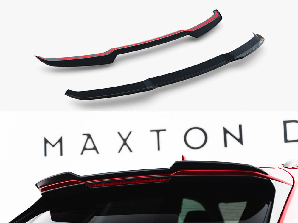 Maxton Design Audi RSQ8 Mk1 facelift upper spoiler CAP in black, made of durable material, fits Audi RSQ8 models.