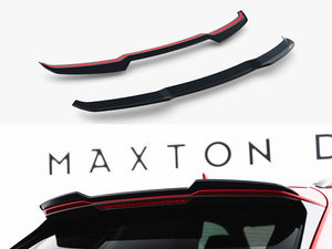 Maxton Design Audi RSQ8 Mk1 facelift upper spoiler CAP in black, made of durable material, fits Audi RSQ8 models.