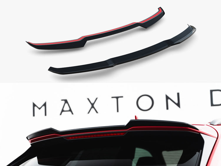 Maxton Design Audi RSQ8 Mk1 facelift upper spoiler CAP in black, made of durable material, fits Audi RSQ8 models.