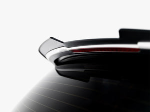 Maxton Design spoiler CAP for Audi SQ5 Q5 S-Line Mk1 body styling, black aerodynamic rear spoiler on a vehicle.