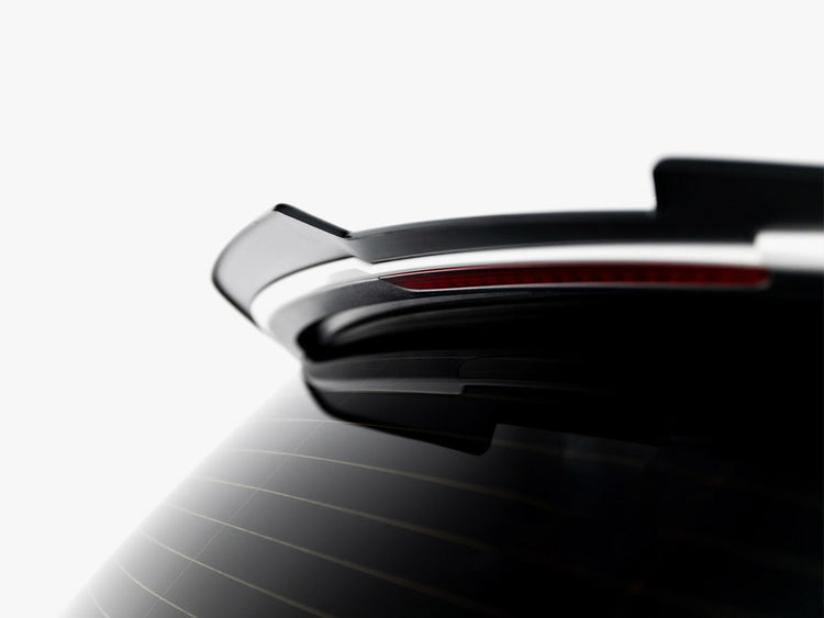 Maxton Design spoiler CAP for Audi SQ5 Q5 S-Line Mk1 body styling, black aerodynamic rear spoiler on a vehicle.