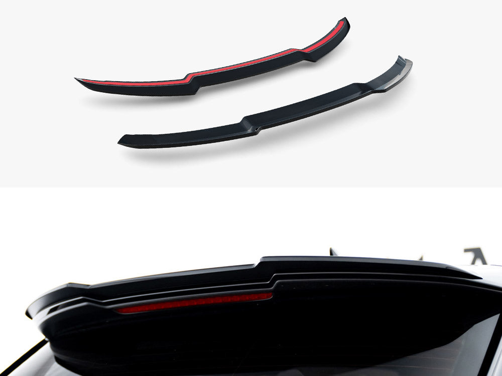 Maxton Design spoiler CAP for Audi SQ7 and Q7 S-Line Mk2, body styling part in black with sleek aerodynamic design.