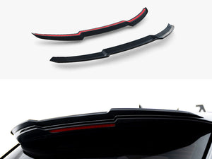 Maxton Design spoiler CAP for Audi SQ7 and Q7 S-Line Mk2, body styling part in black with sleek aerodynamic design.