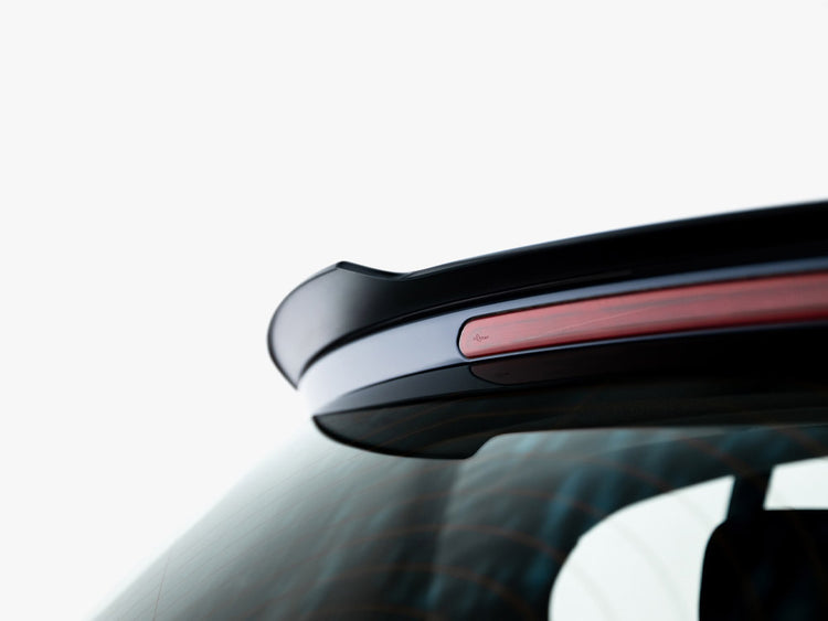Maxton Design V.2 spoiler cap for BMW 1 Series F20/F21 M Power facelift, body styling accessory, black plastic exterior.