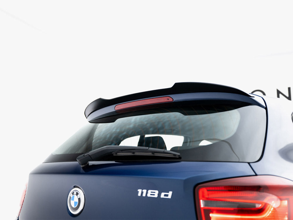 Maxton Design BMW 1 Series F20 F21 M-power facelift spoiler cap, body and styling accessory, in black with subtle design details.