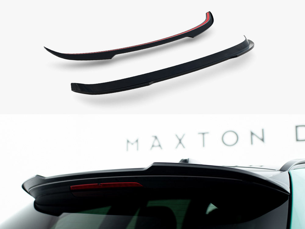 MaxTON® DESIGN spoiler cap for BMW 3 Touring G21, stylish rear spoiler accessory in black with aerodynamic design.