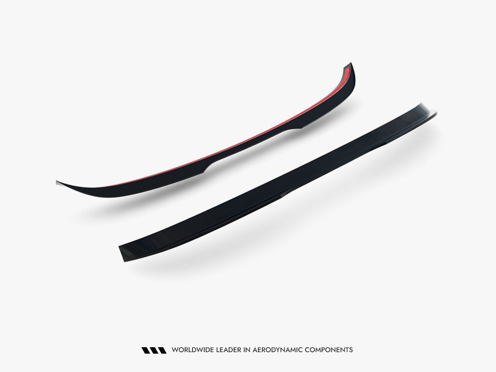 Maxton Design BMW 3 Series E91 spoiler cap, black plastic exterior with mounting points, designed for E91 model.