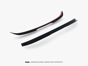 Maxton Design BMW 3 Series E91 spoiler cap, black plastic exterior with mounting points, designed for E91 model.