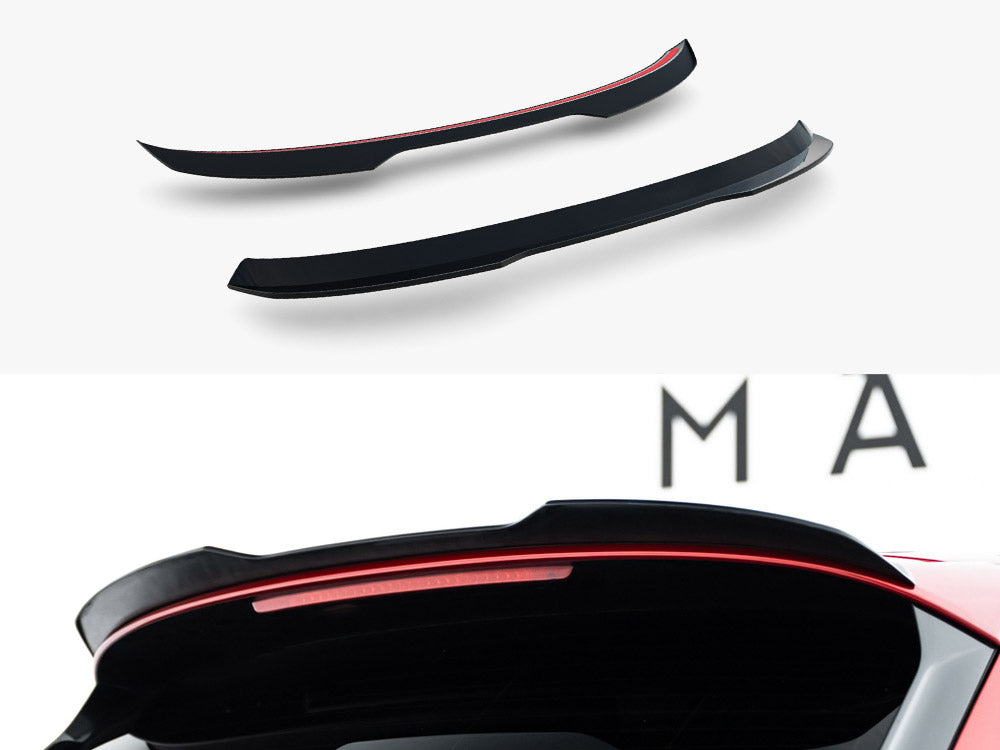 Maxton Design Spoiler Cap for Seat Leon Mk3 Cupra hatchback, body and styling accessory, in black with textured finish.