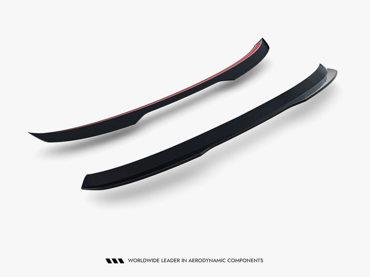 Maxton Design Spoiler Cap for Seat Leon Mk3 Cupra hatchback, body and styling accessory in black, fits 2012-2016 models.