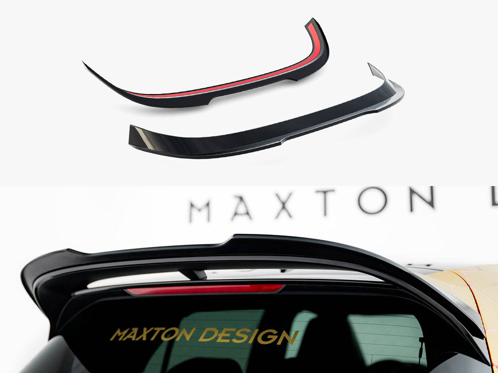Maxton Design Spoiler CAP V.2 for Volkswagen Golf R-Performance Mk8, body and styling part in black with aerodynamic design