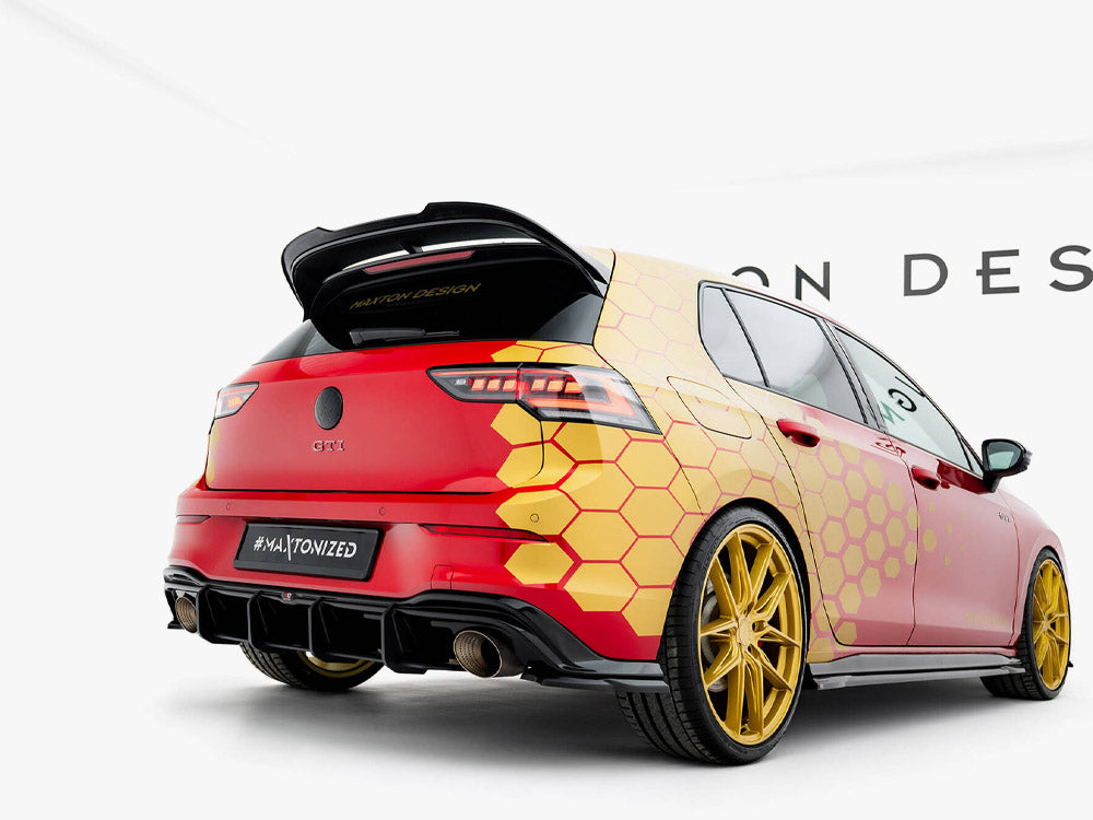 Maxton Design CAP V.2 spoiler for Volkswagen Golf R Mk8 facelift, body and styling accessory, black aerodynamic rear spoiler