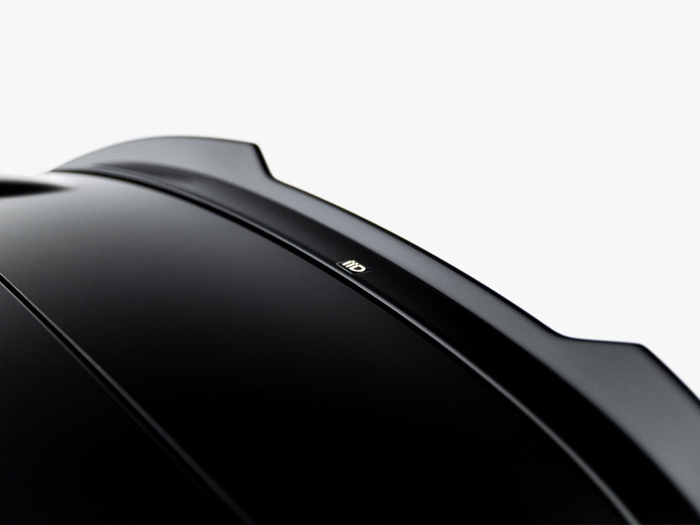 Maxton Design Spoiler CAP V.2 for Volkswagen Scirocco Mk3, black aerodynamic rear spoiler on a car with visible details